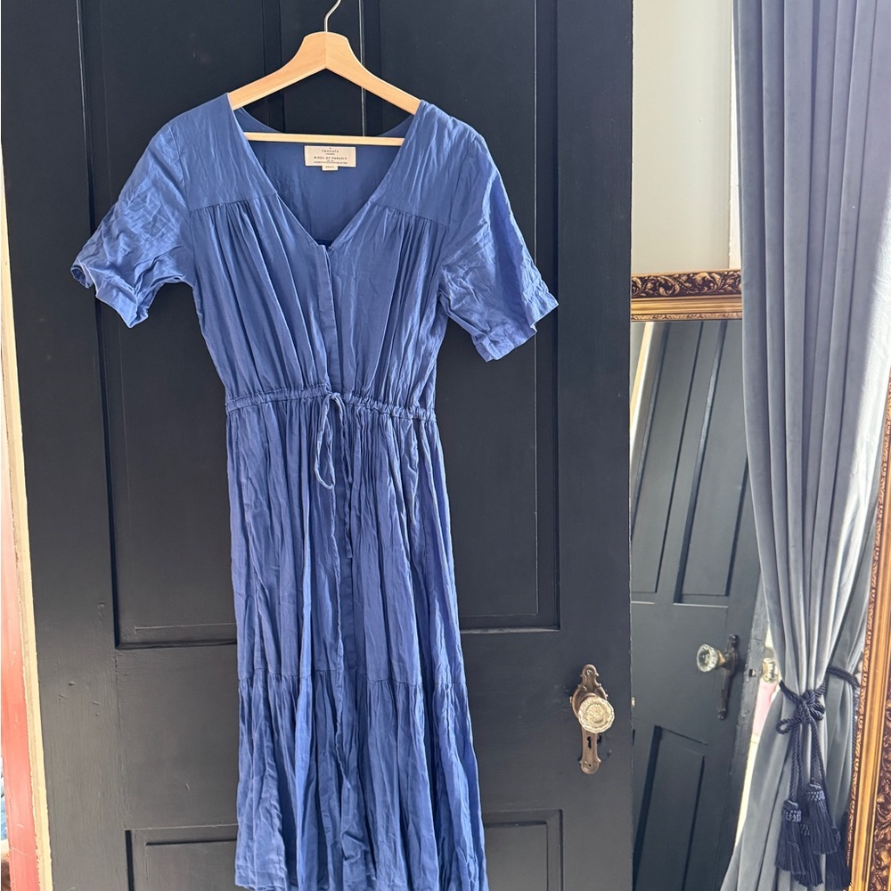 Trovata Blue Puff Sleeve V-Neck Sundress (Willow)
